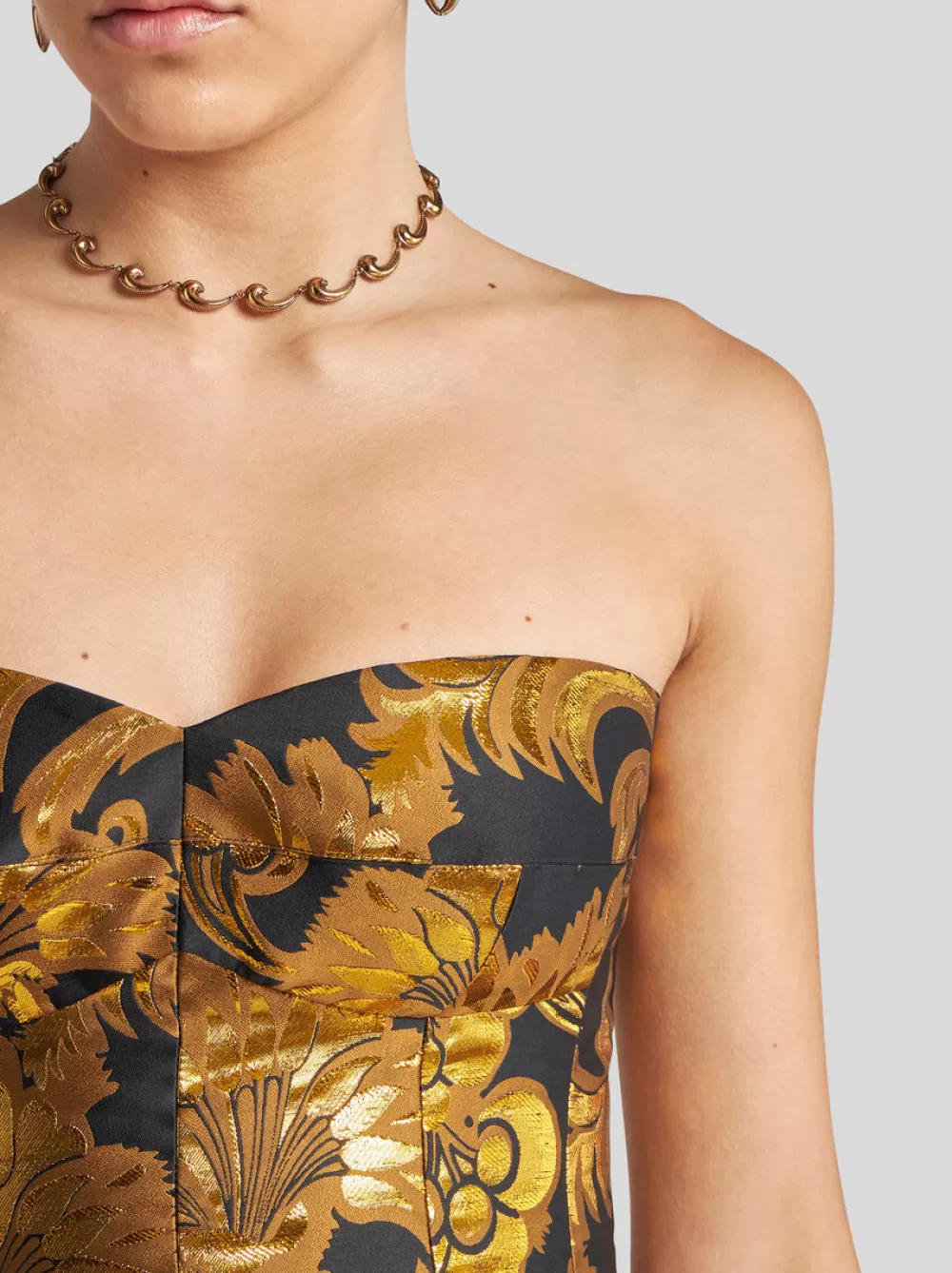 Donna ETRO Abiti>ABITO BUSTIER MIDI JACQUARD