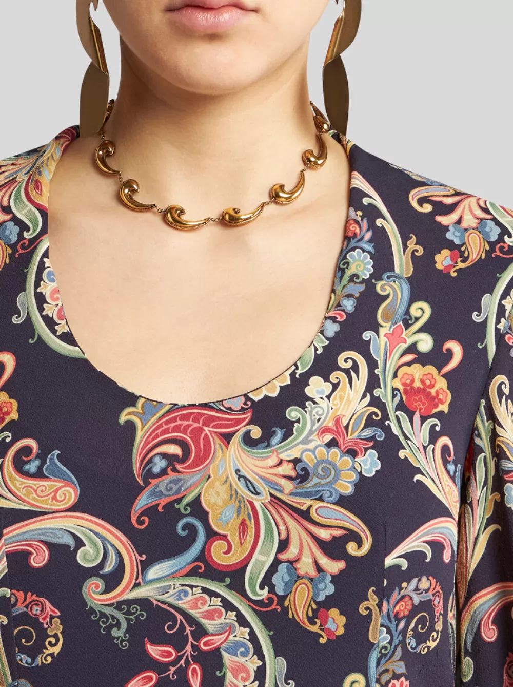 Donna ETRO Abiti>ABITO MIDI CON STAMPA PAISLEY