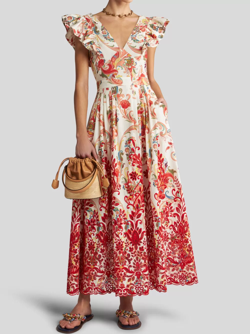 Donna ETRO Abiti>ABITO PAISLEY CON RICAMI