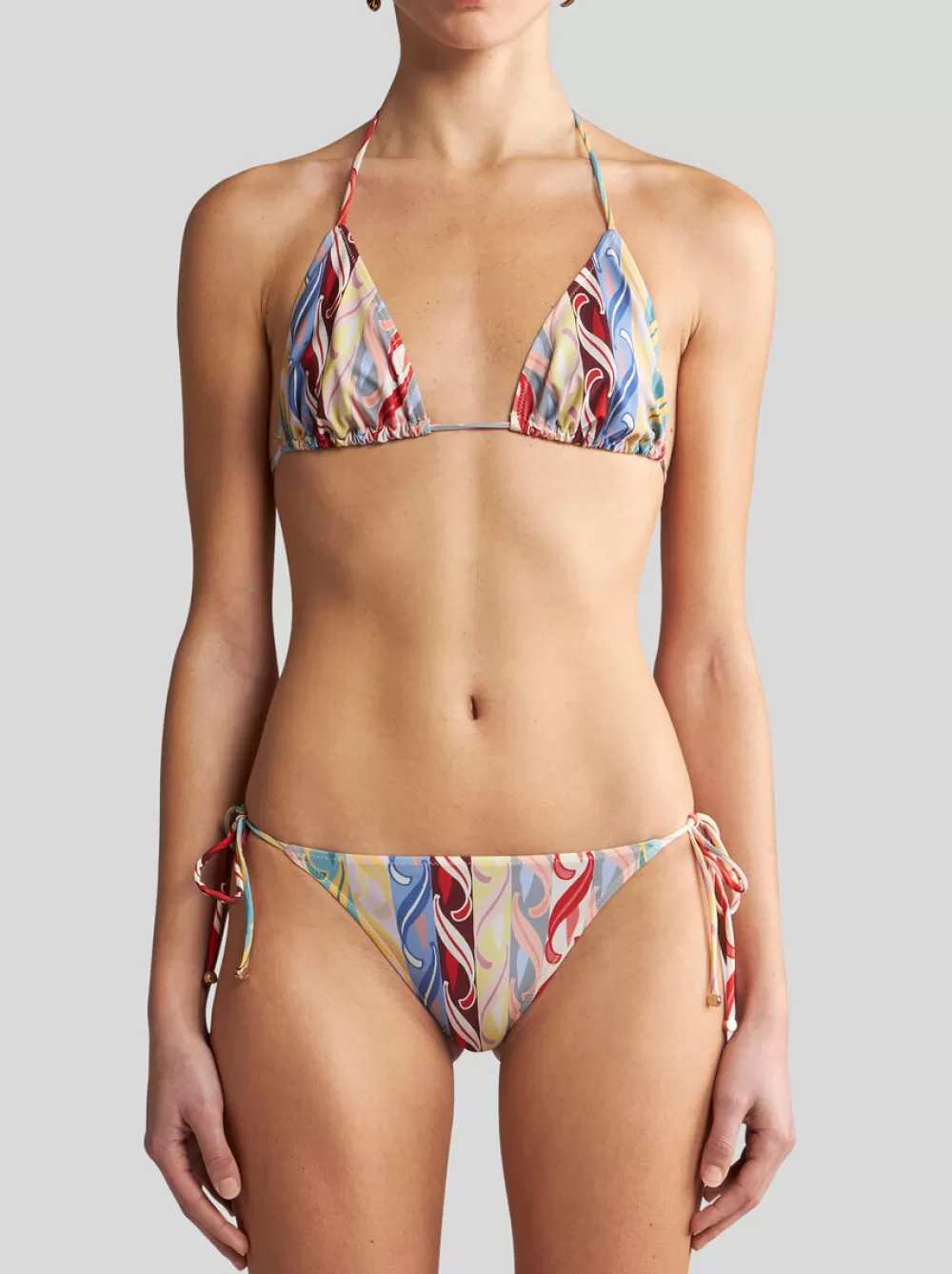 Donna ETRO Beachwear>BIKINI CON STAMPA A RIGHE