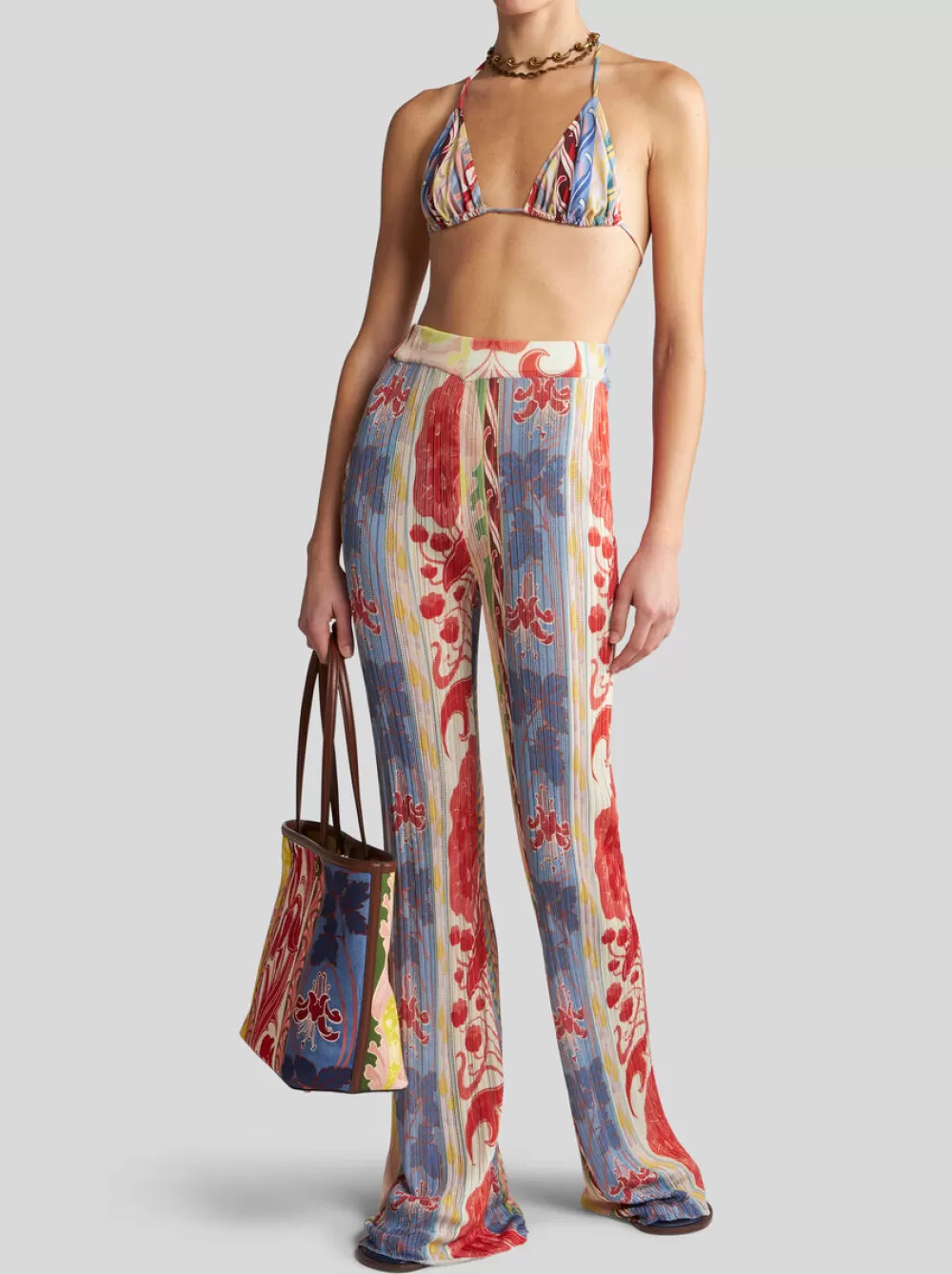 Donna ETRO Beachwear>BIKINI CON STAMPA A RIGHE