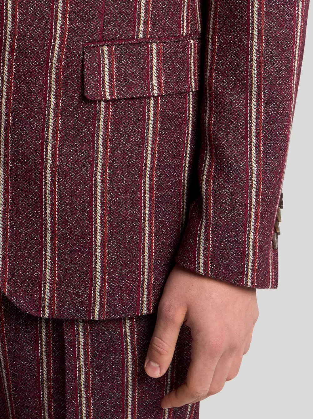 Uomo ETRO Giacche>BLAZER IN COTONE E LANA A RIGHE