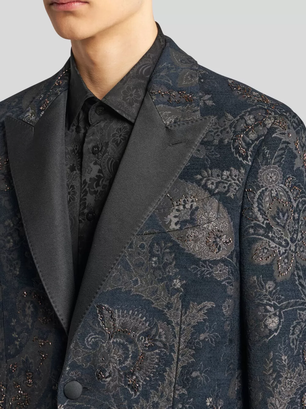 Uomo ETRO Giacche>BLAZER IN JACQUARD CON RICAMI