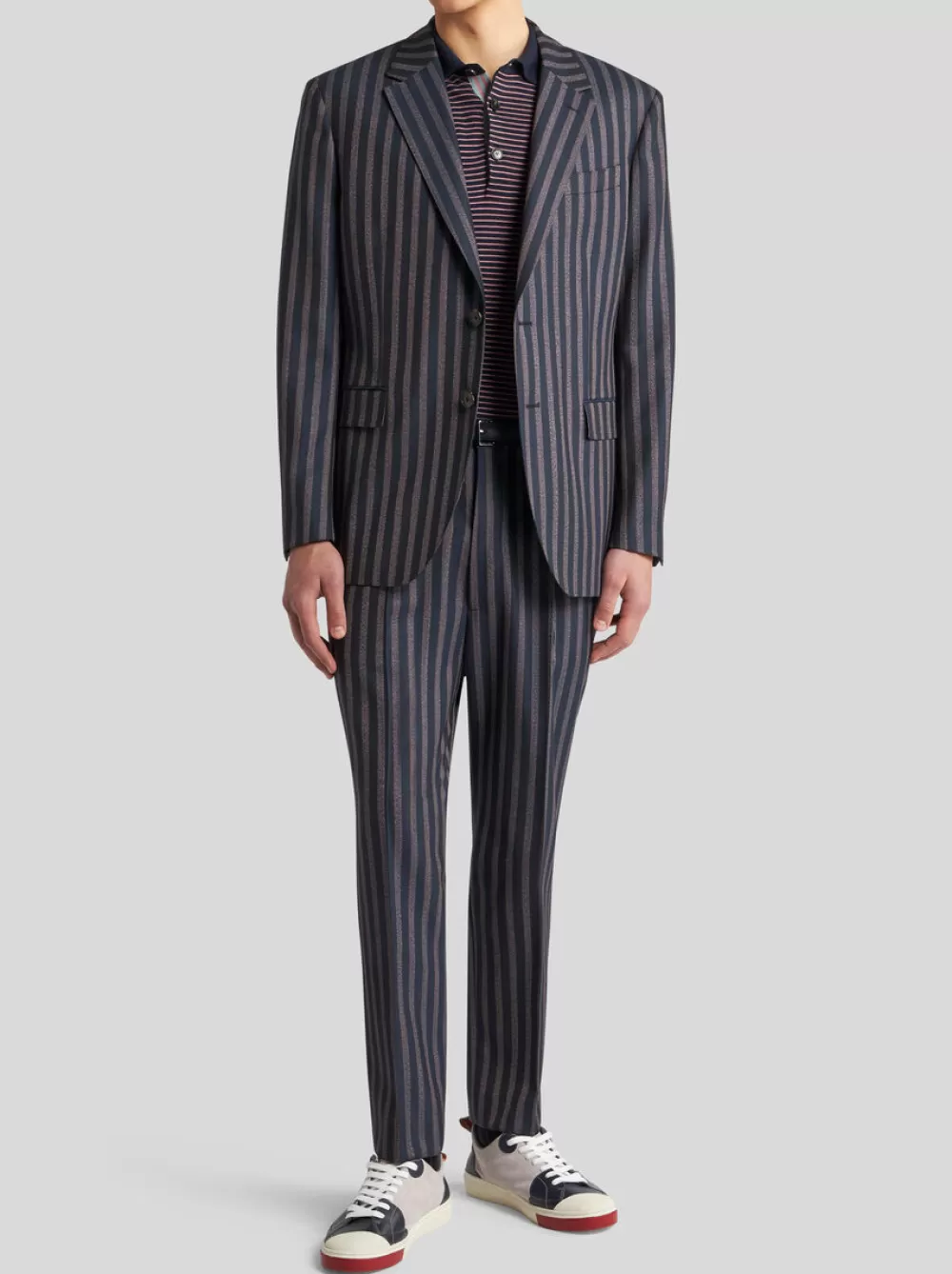 Uomo ETRO Giacche>BLAZER IN LANA E COTONE A RIGHE