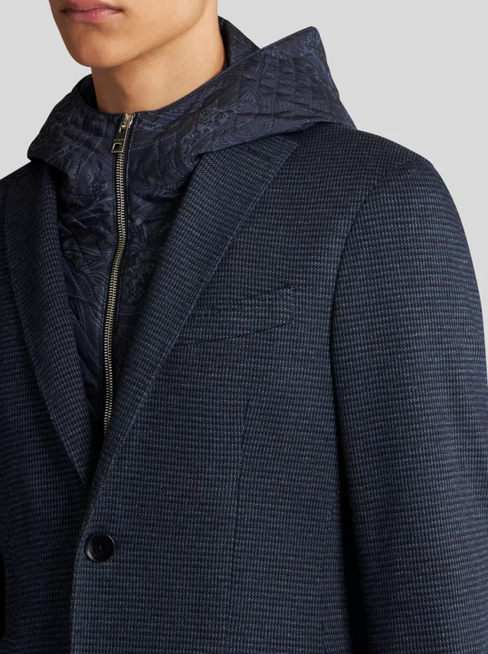 Uomo ETRO Giacche>BLAZER JACQUARD CON CAPPUCCIO