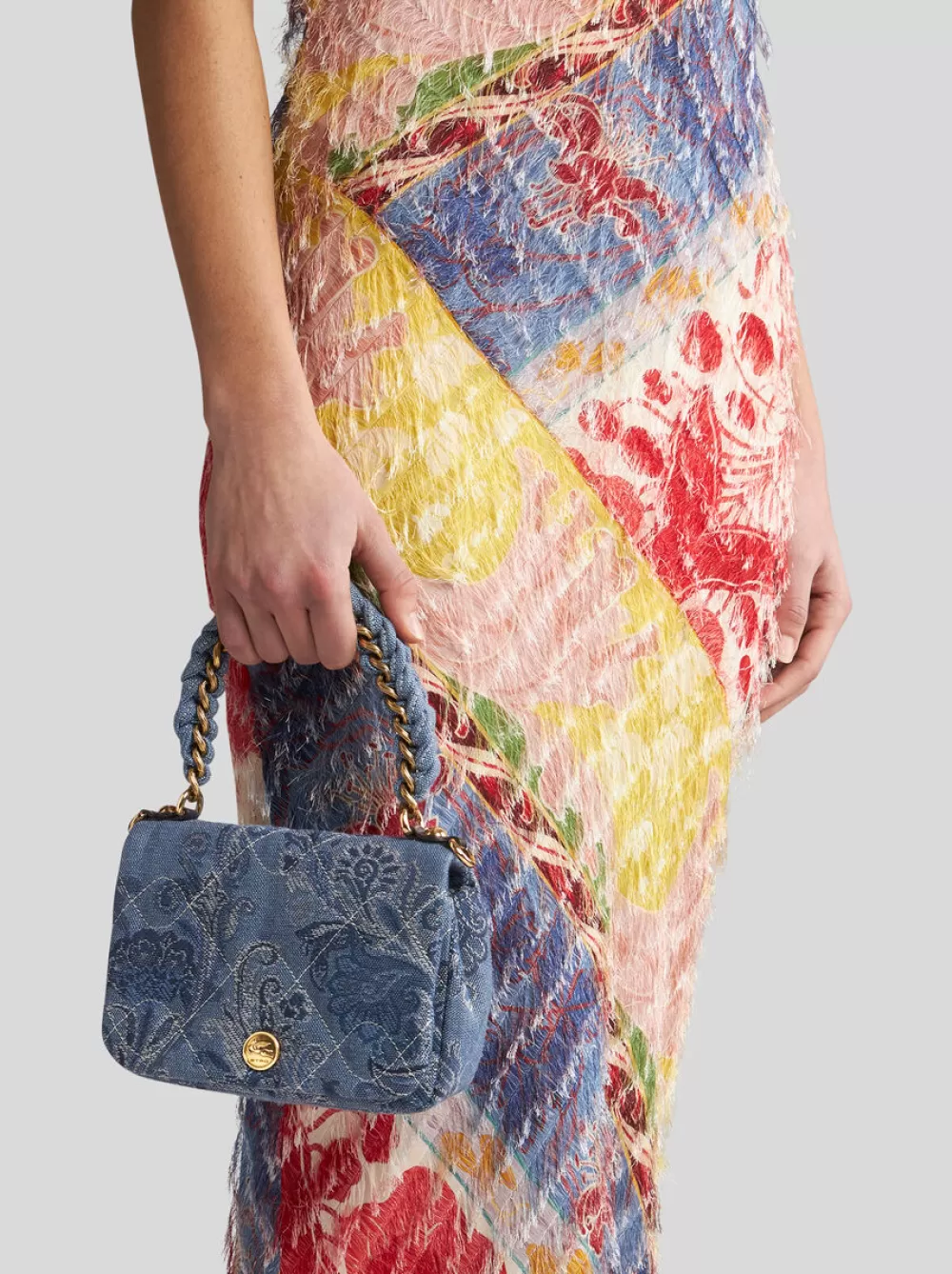 Donna ETRO Borse A Mano | Borse A Mano>BORSA BOND PICCOLA IN DENIM JACQUARD