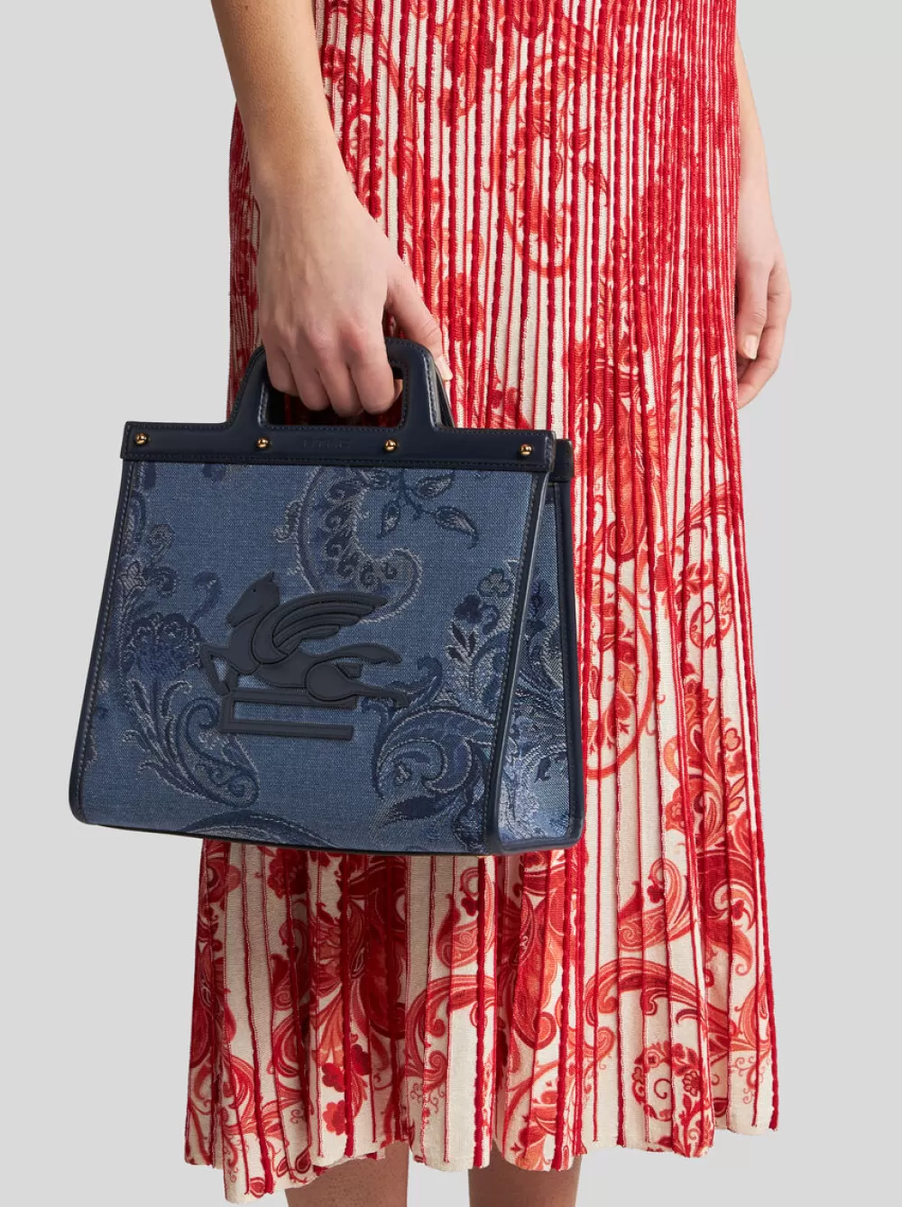 Donna ETRO Etro Love Trotter | Shopping Bags>BORSA LOVE TROTTER MEDIA IN DENIM JACQUARD