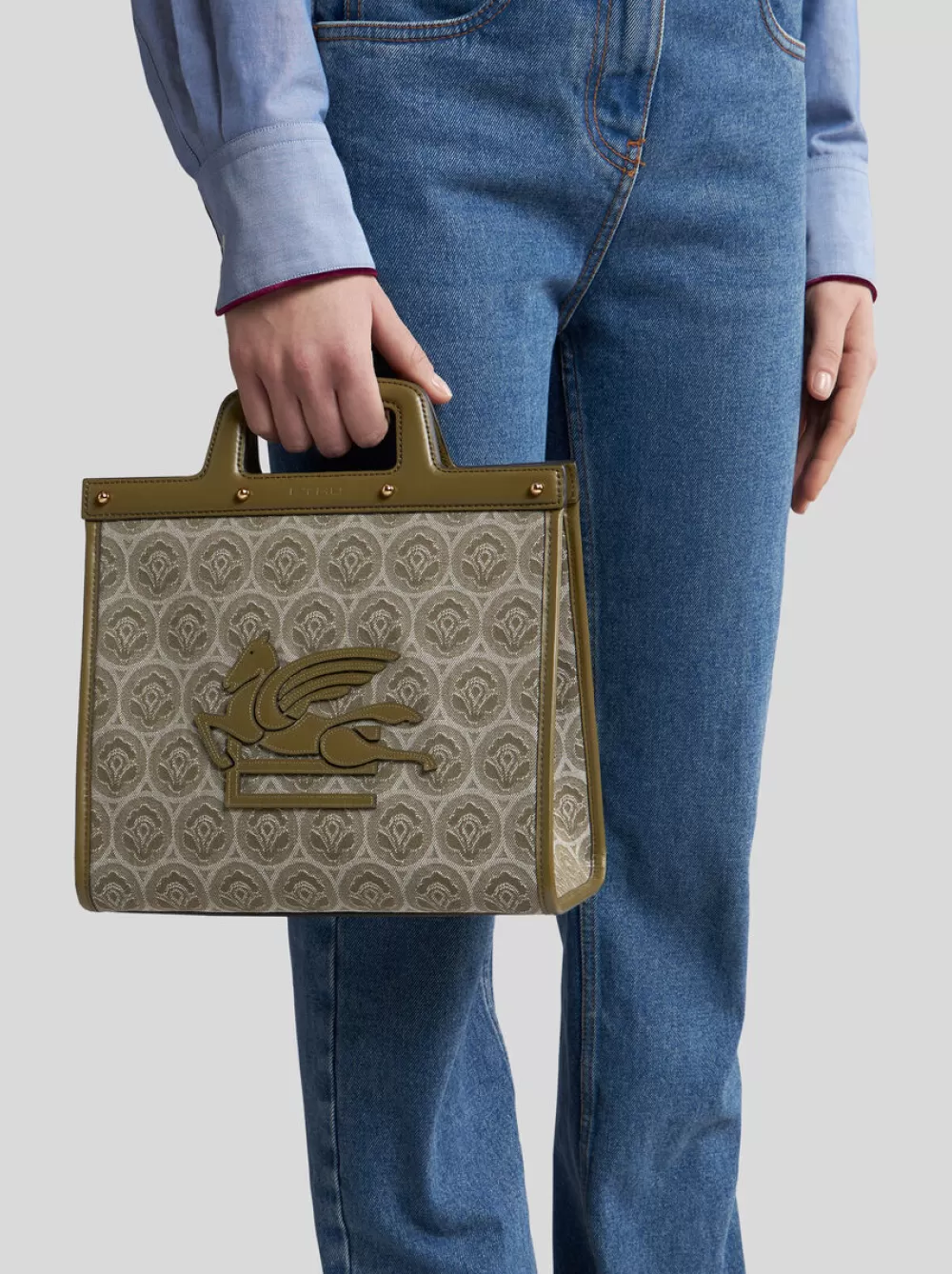 Donna ETRO Shopping Bags | Shopping Bags>BORSA LOVE TROTTER MEDIA IN DENIM JACQUARD