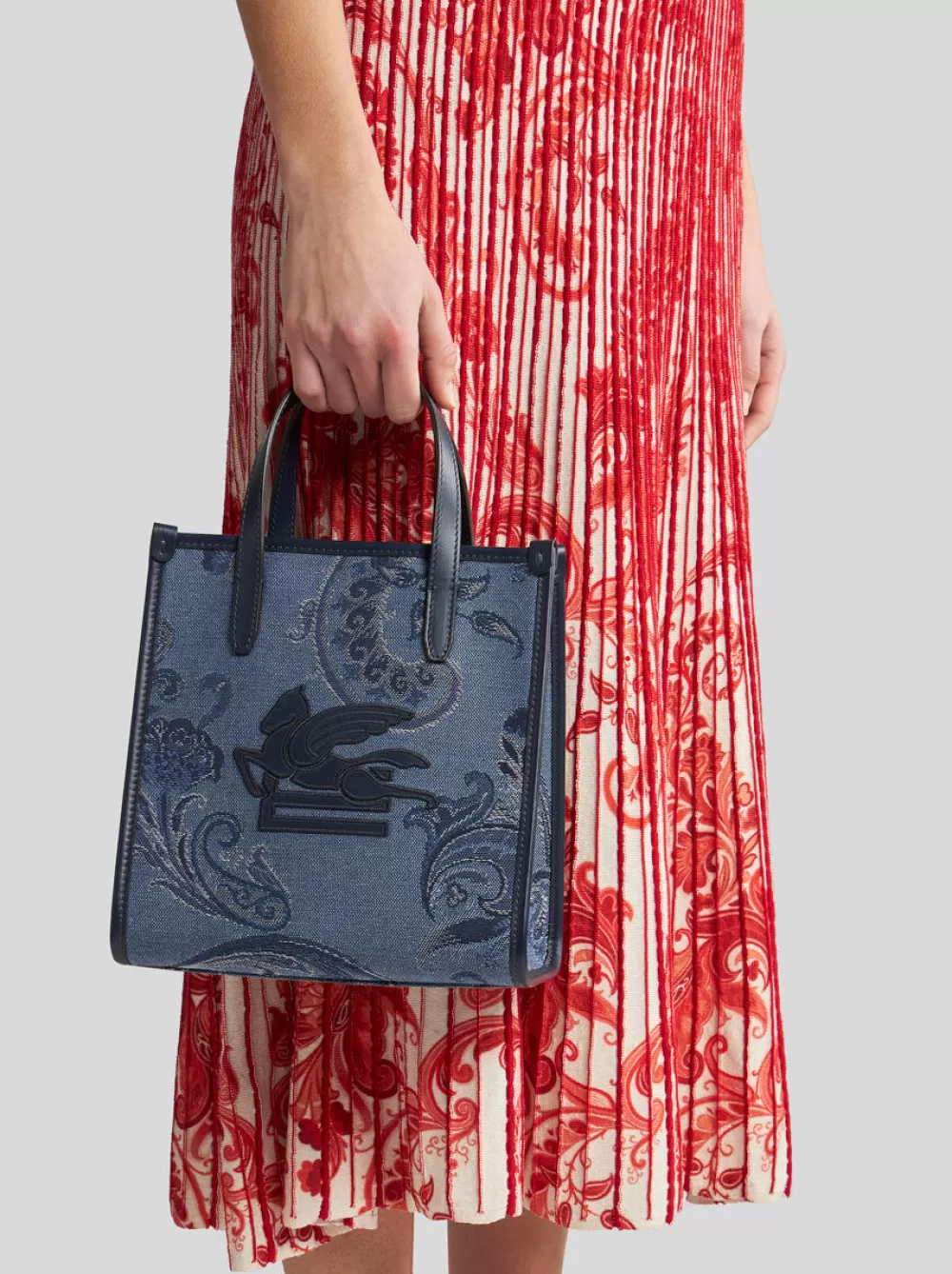 Donna ETRO Etro Love Trotter | Shopping Bags>BORSA LOVE TROTTER PICCOLA IN DENIM JACQUARD