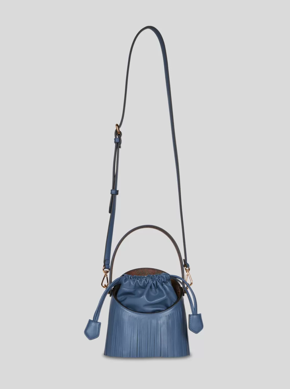 Donna ETRO Etro Saturno | Borse A Secchiello>BORSA SATURNO PICCOLA CON FRANGE