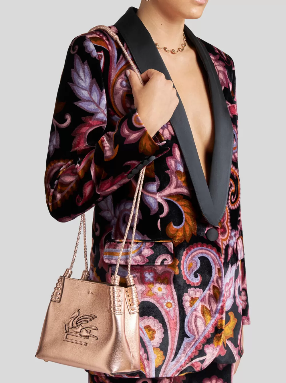 Donna ETRO Etro Libra | Borse Tracolla>BORSA SHOPPING LIBRA MINI LAMINATA