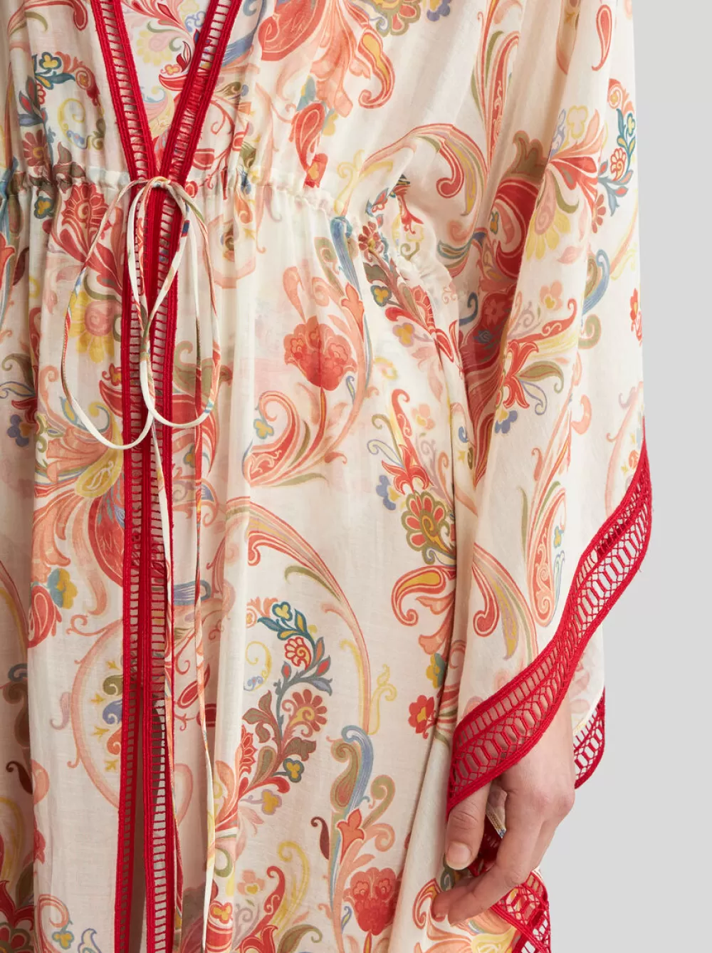 Donna ETRO Beachwear>CAFTANO PAISLEY IN COTONE E SETA