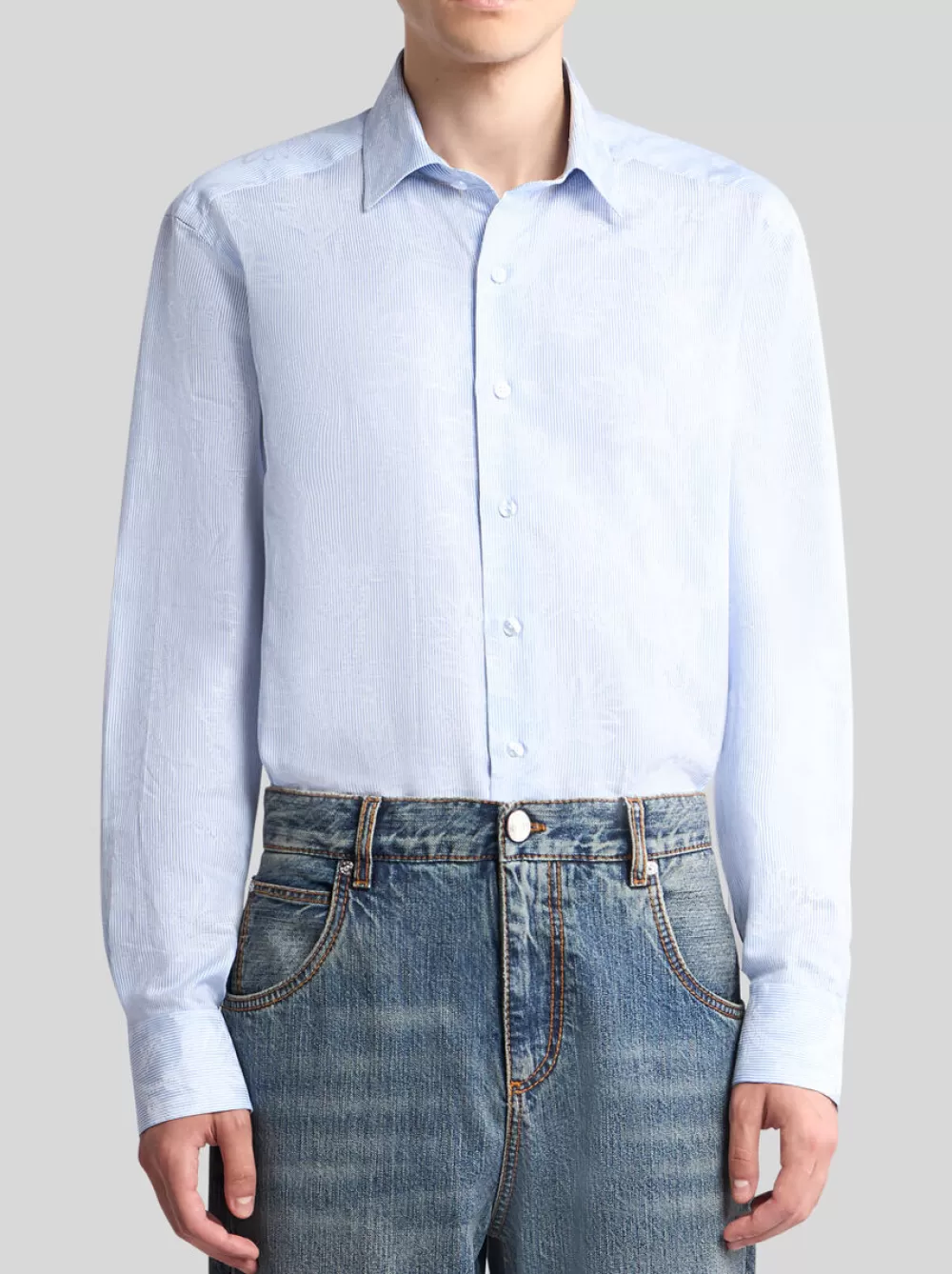 Uomo ETRO Camicie>CAMICIA A RIGHE JACQUARD