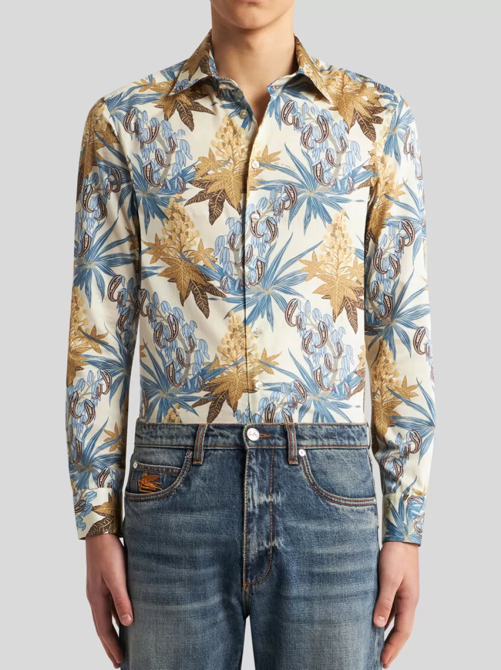 Uomo ETRO Camicie>CAMICIA CON STAMPA FOLIAGE