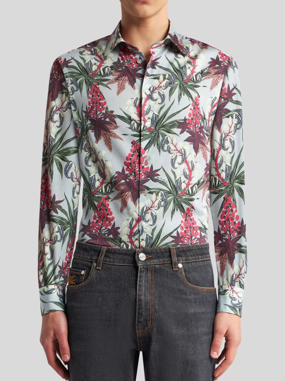 Uomo ETRO Camicie>CAMICIA CON STAMPA FOLIAGE