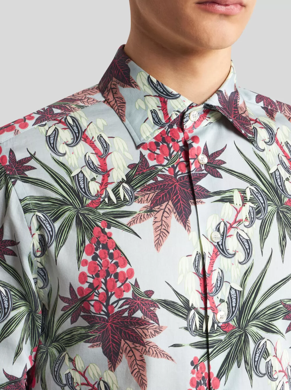 Uomo ETRO Camicie>CAMICIA CON STAMPA FOLIAGE