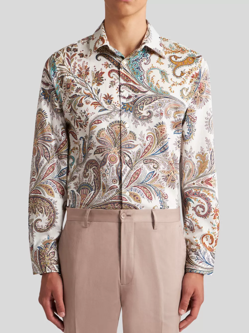 Uomo ETRO Camicie>CAMICIA IN COTONE CON MOTIVO PAISLEY