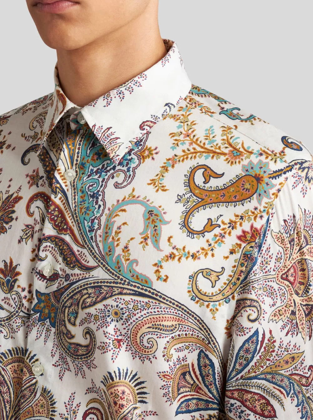 Uomo ETRO Camicie>CAMICIA IN COTONE CON MOTIVO PAISLEY