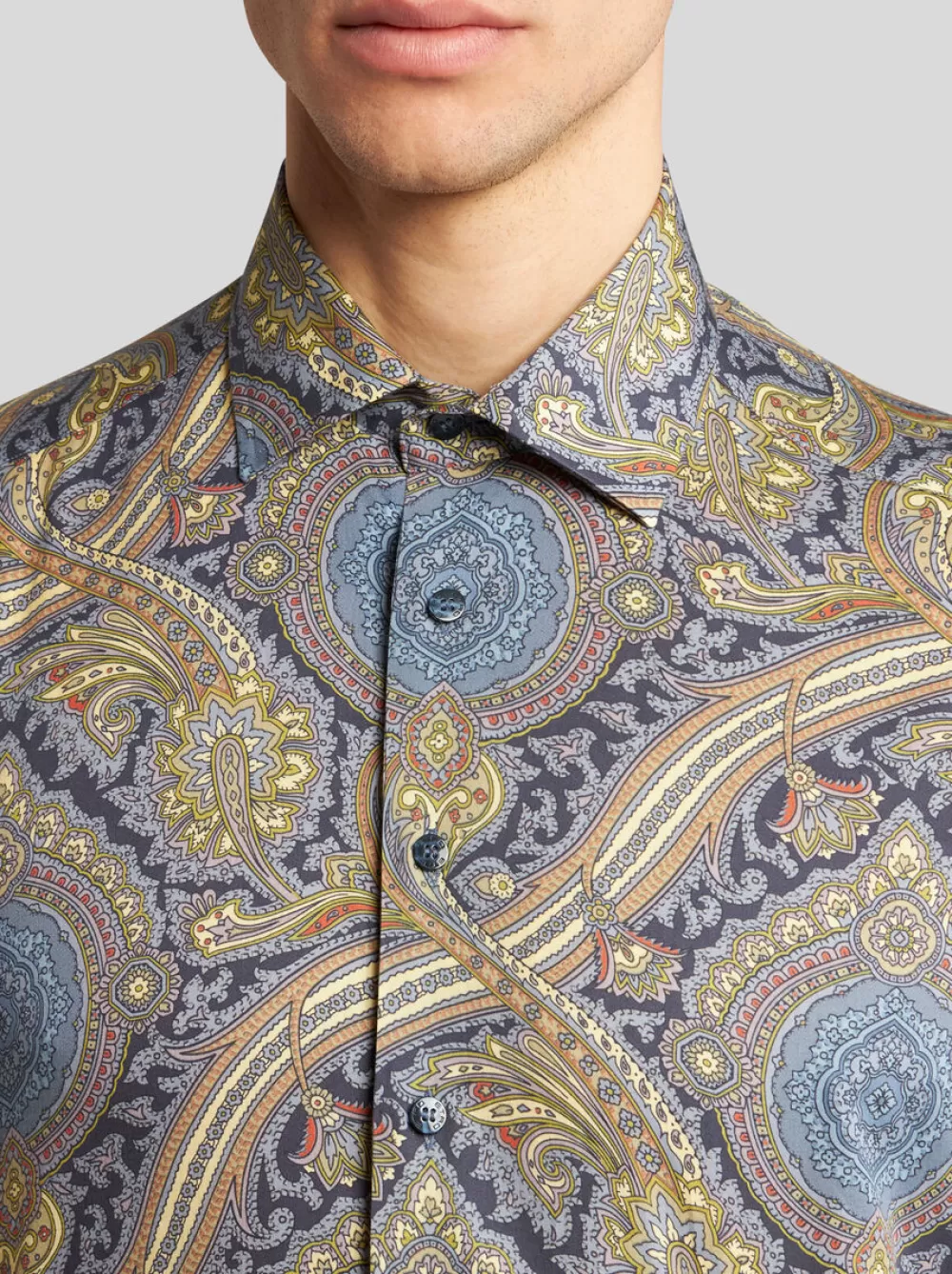 Uomo ETRO Camicie>CAMICIA IN COTONE CON STAMPA