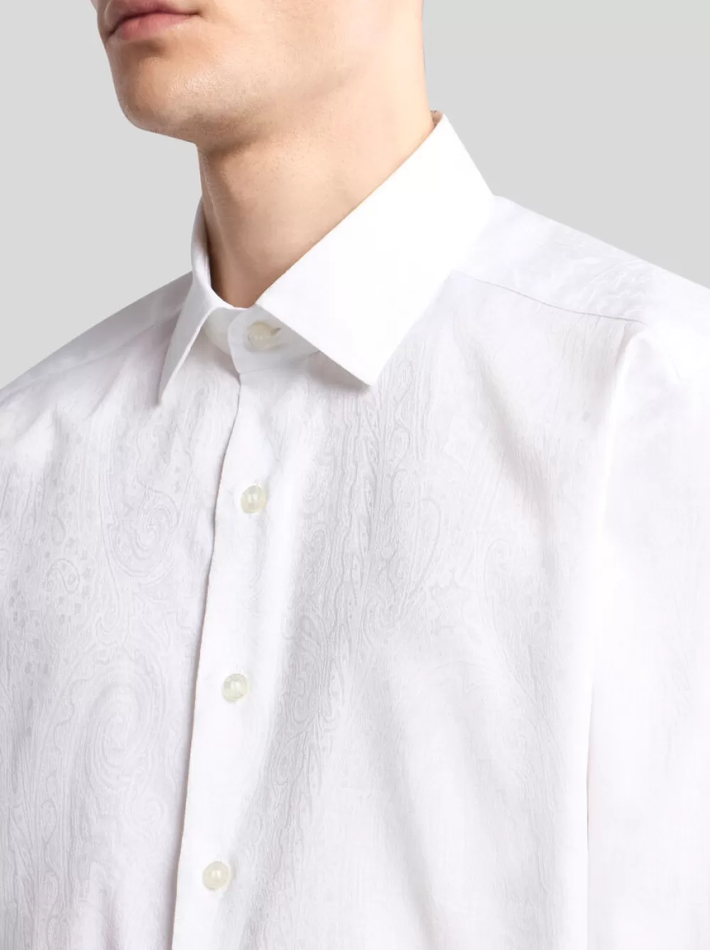 Uomo ETRO Camicie>CAMICIA IN COTONE JACQUARD