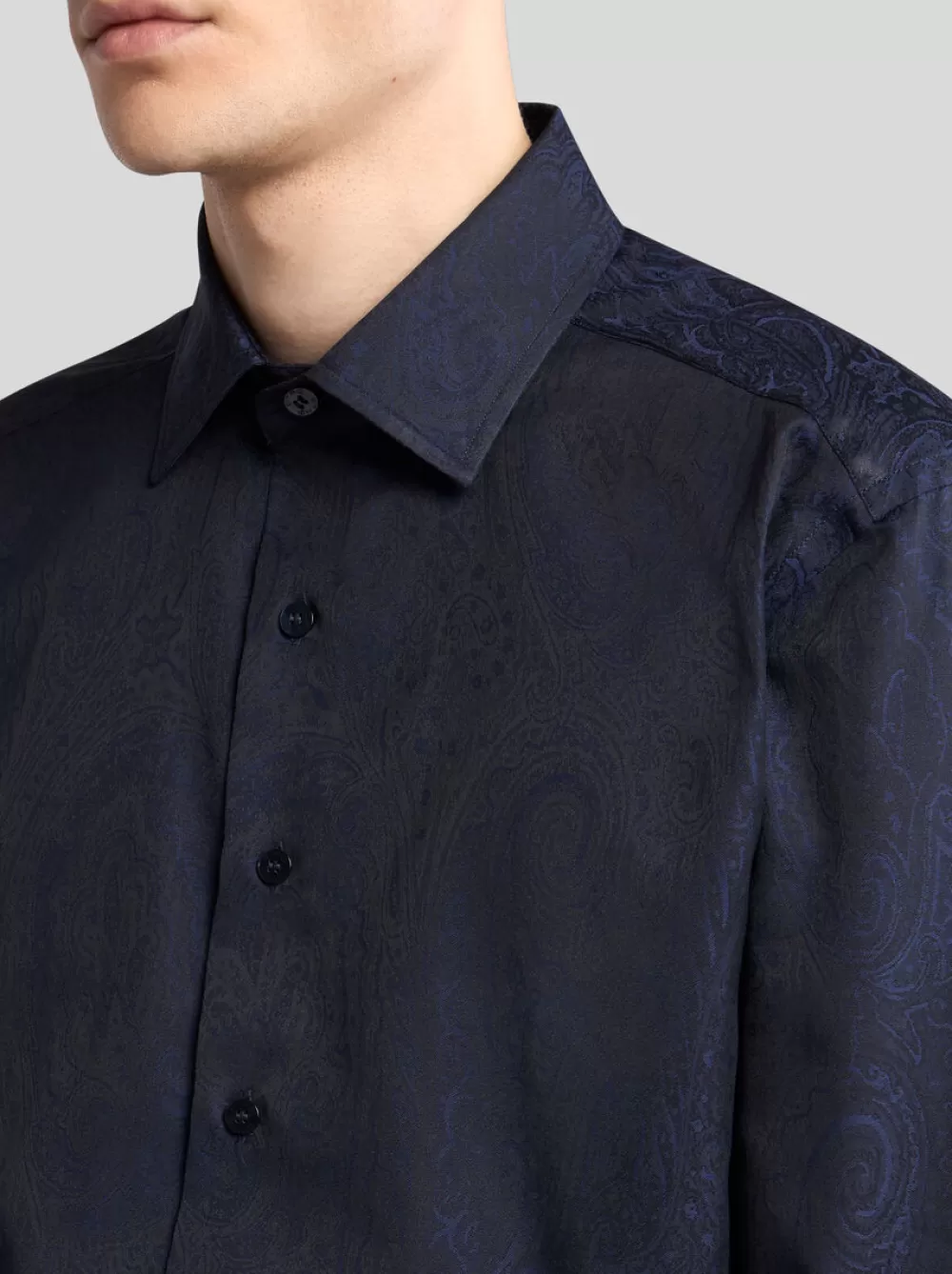 Uomo ETRO Camicie>CAMICIA IN COTONE JACQUARD