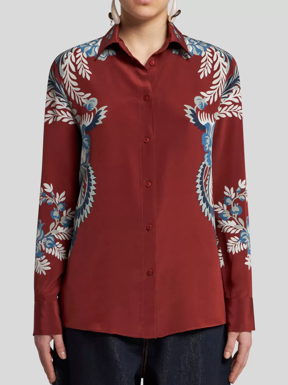 Donna ETRO Camicie E Bluse>CAMICIA IN SETA CON STAMPA