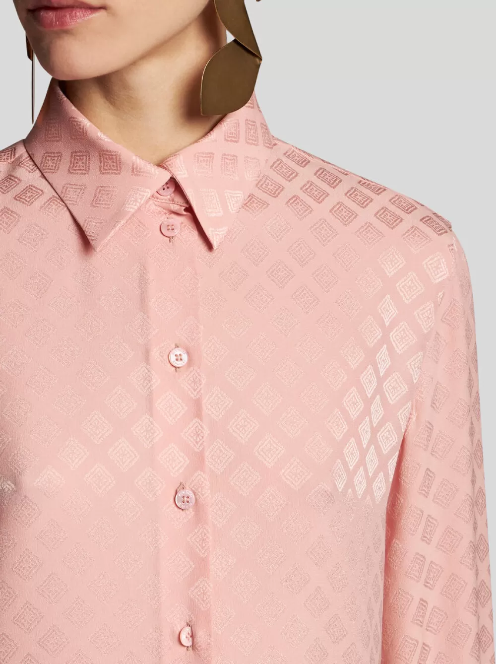 Donna ETRO Camicie E Bluse>CAMICIA IN SETA JACQUARD