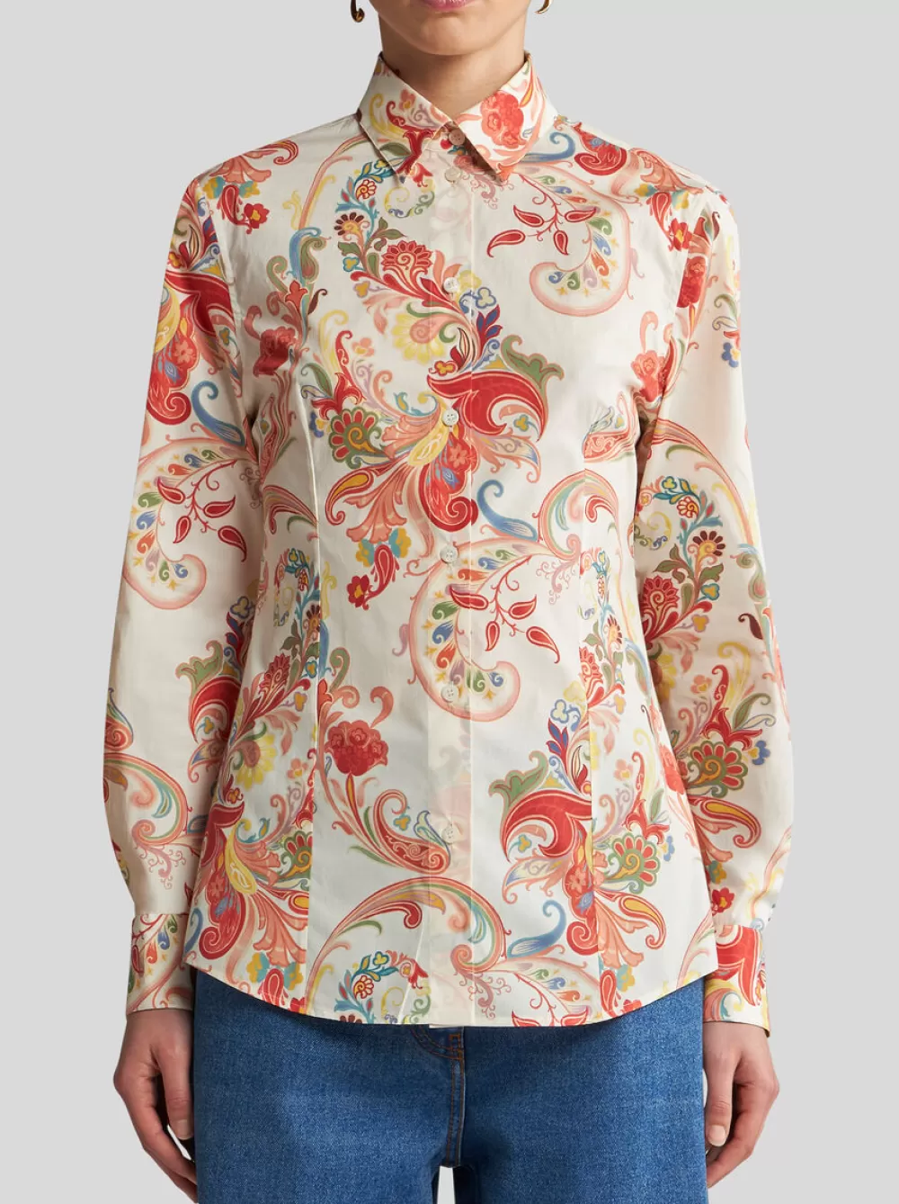 Donna ETRO Camicie E Bluse>CAMICIA PAISLEY IN POPELINE