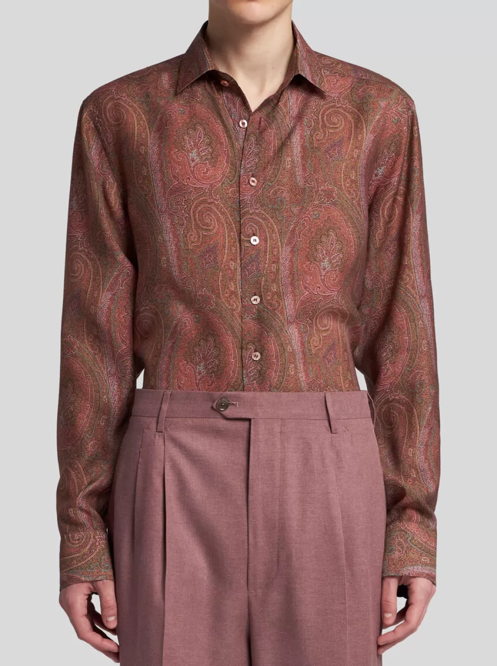 Uomo ETRO Camicie>CAMICIA PAISLEY IN SETA