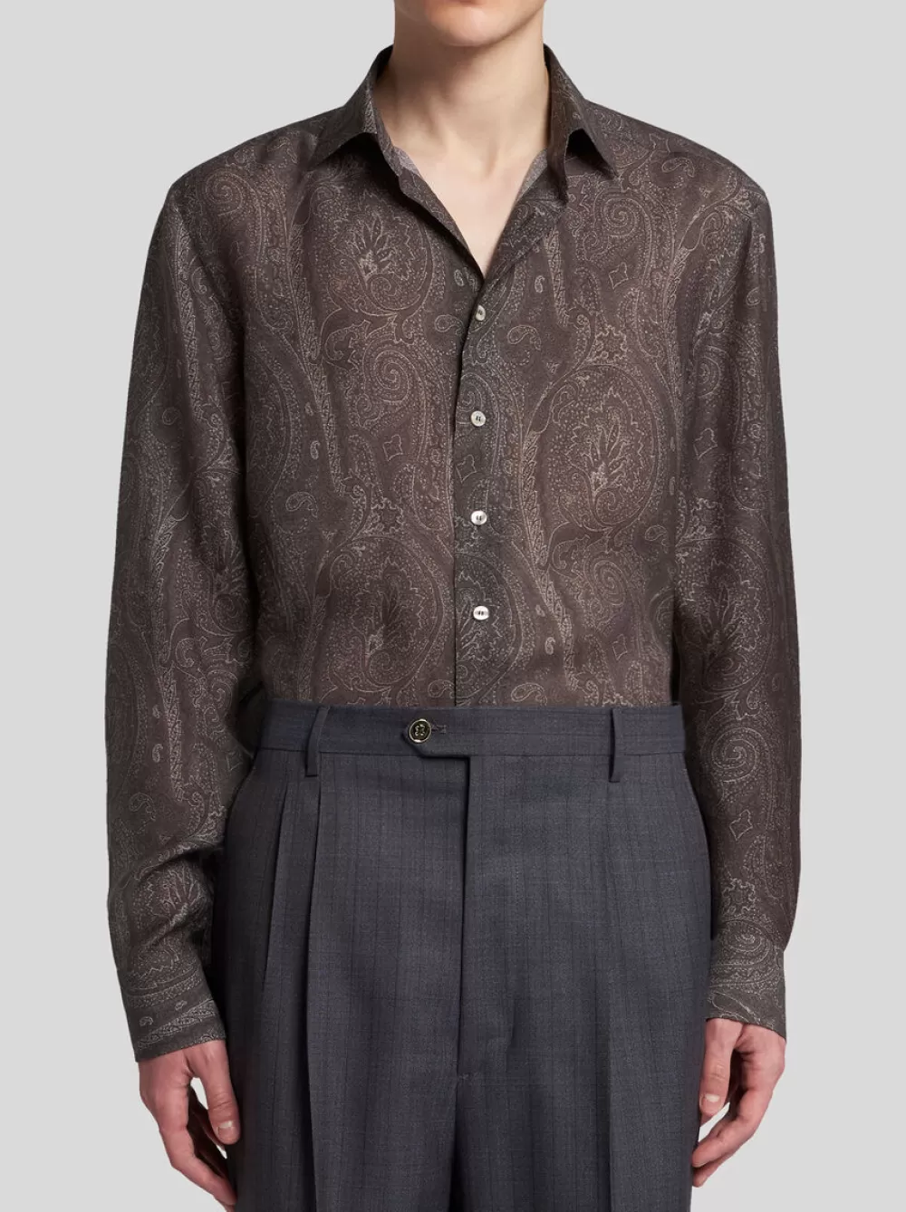 Uomo ETRO Camicie>CAMICIA PAISLEY IN SETA