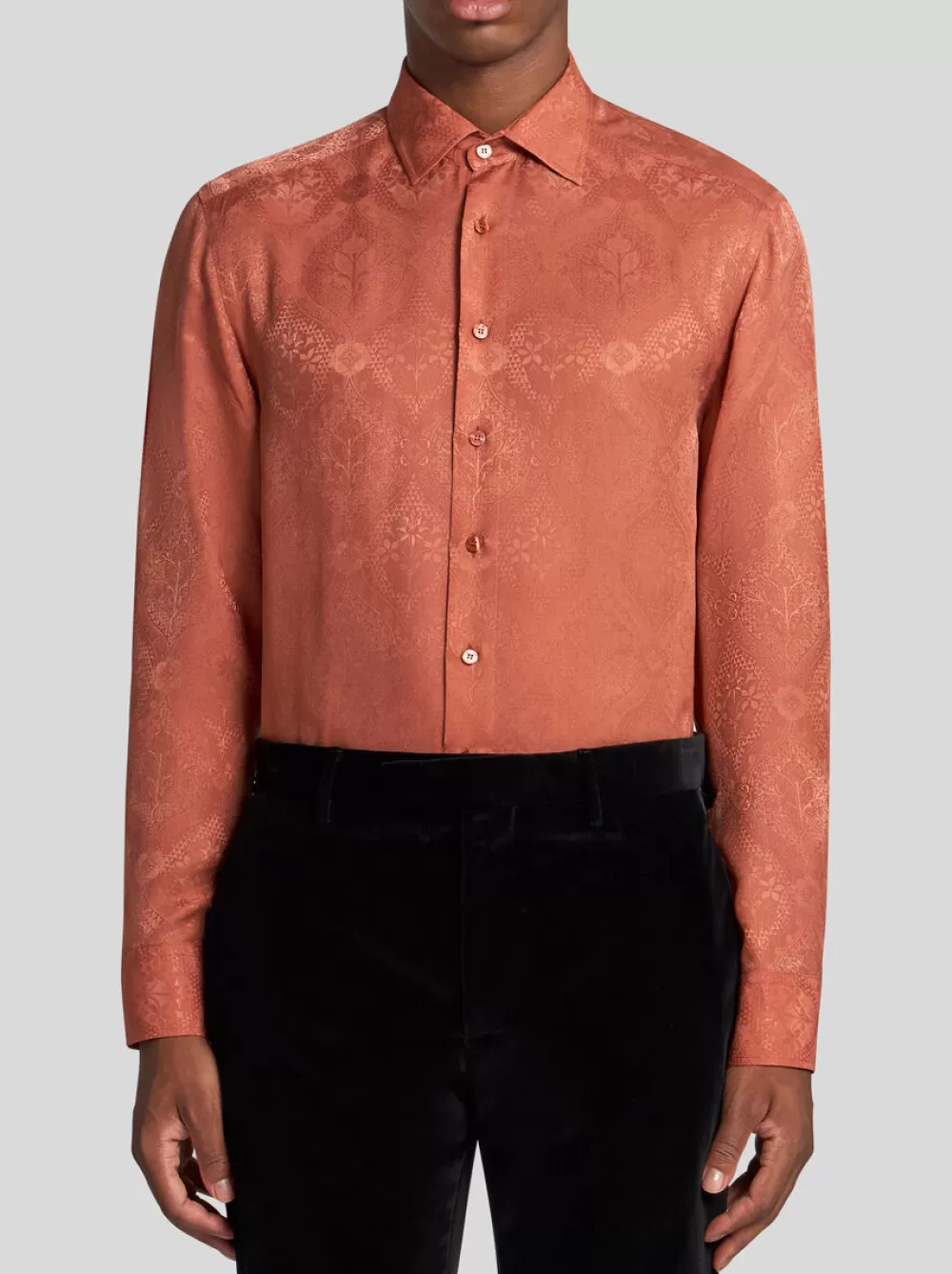 Uomo ETRO Camicie>CAMICIA ROMA MOTIVO FLOREALE JACQUARD