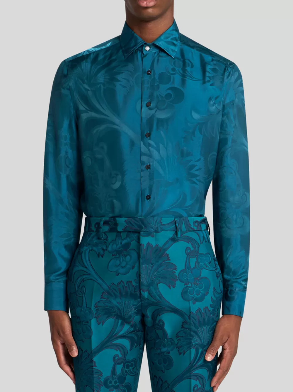 Uomo ETRO Camicie>CAMICIA ROMA RAMAGE FLOREALE JACQUARD