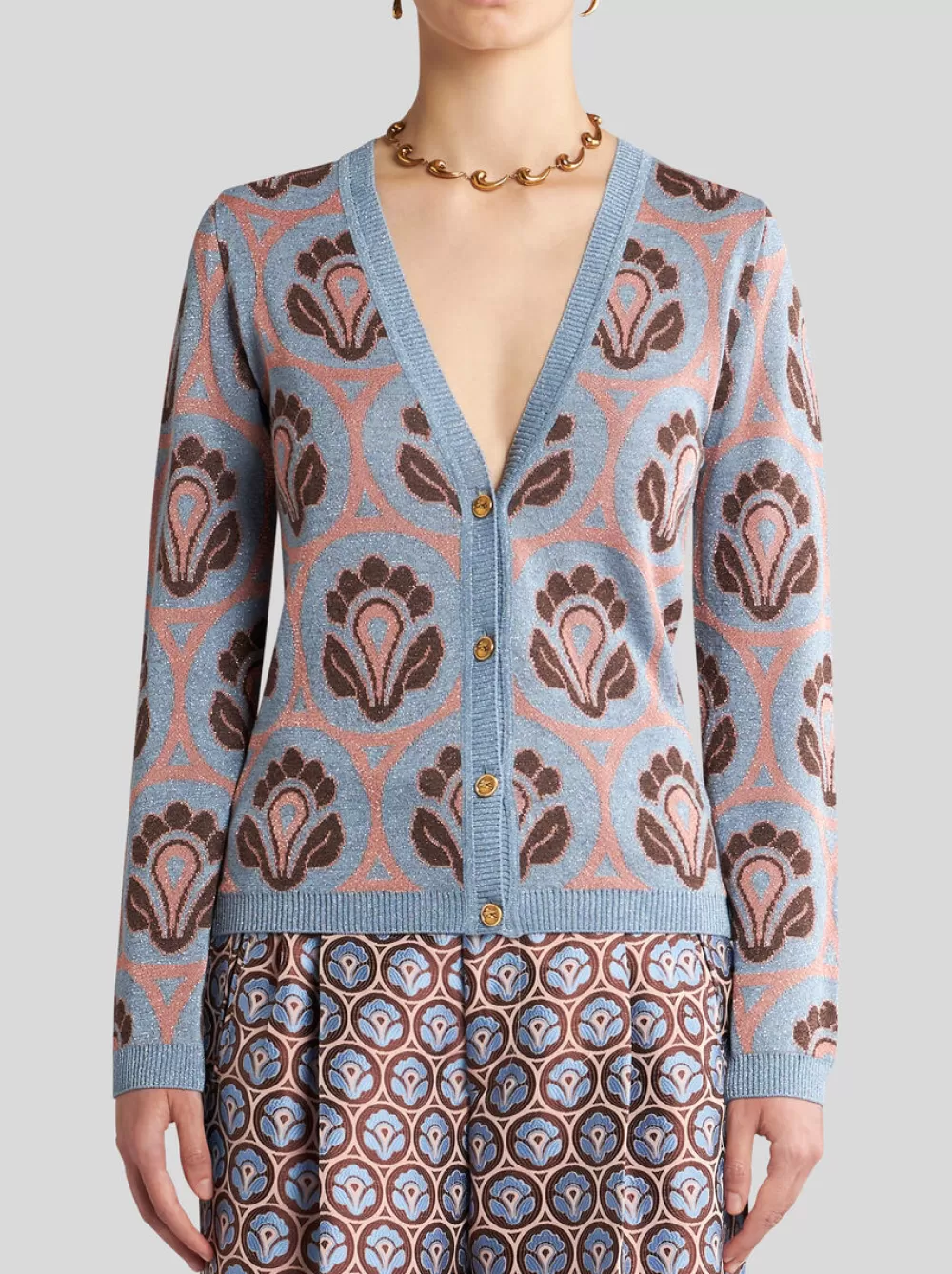 Donna ETRO Maglieria>CARDIGAN IN MAGLIA JACQUARD