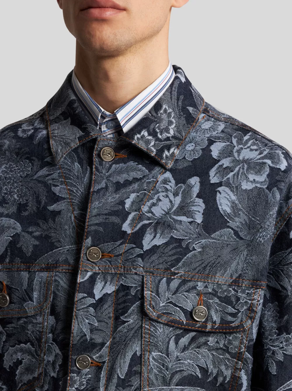 Uomo ETRO Denim | Cappotti E Capispalla>GIACCA IN DENIM JACQUARD