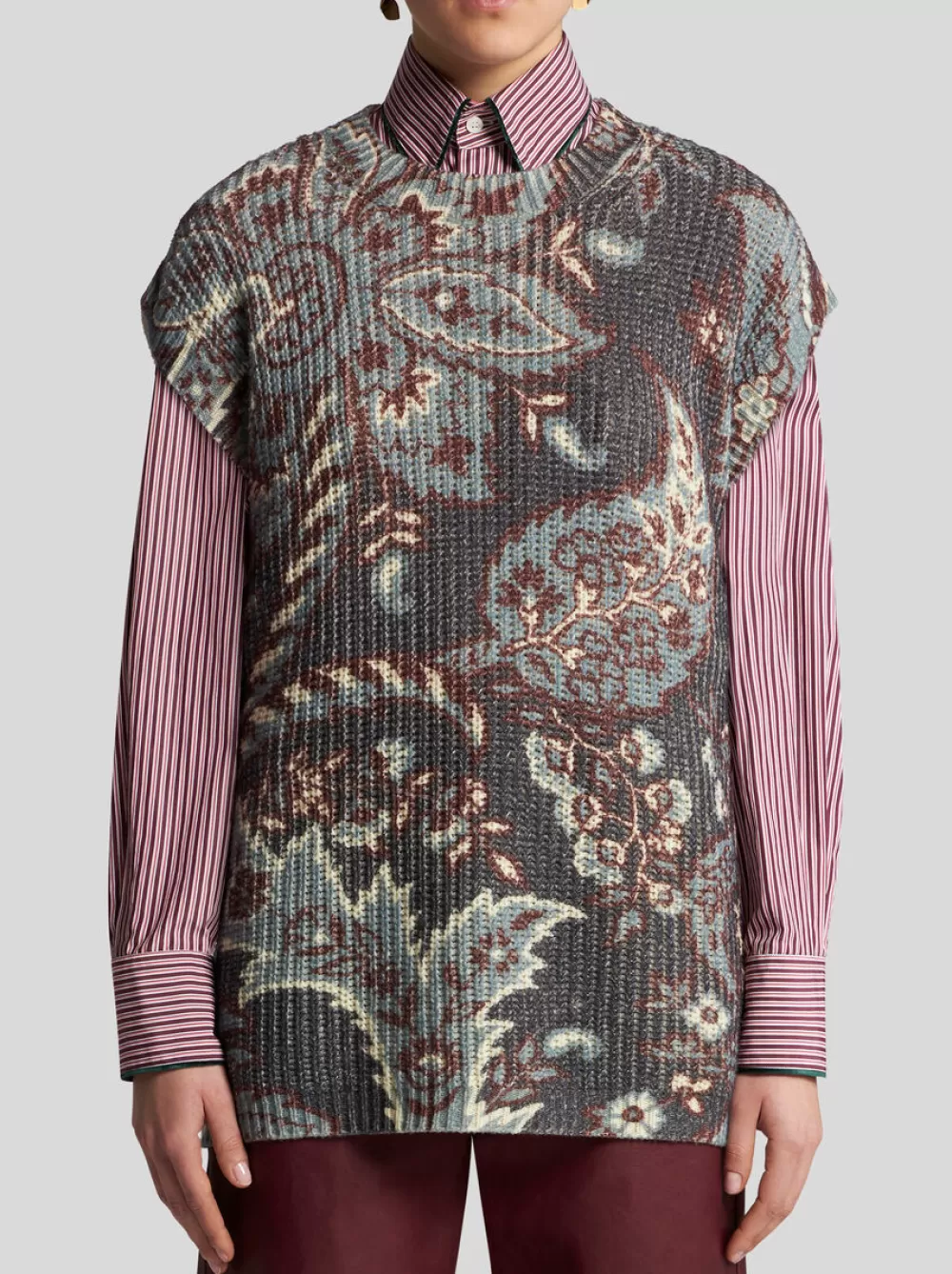 Donna ETRO Maglieria>GILET IN MAGLIA DI LANA