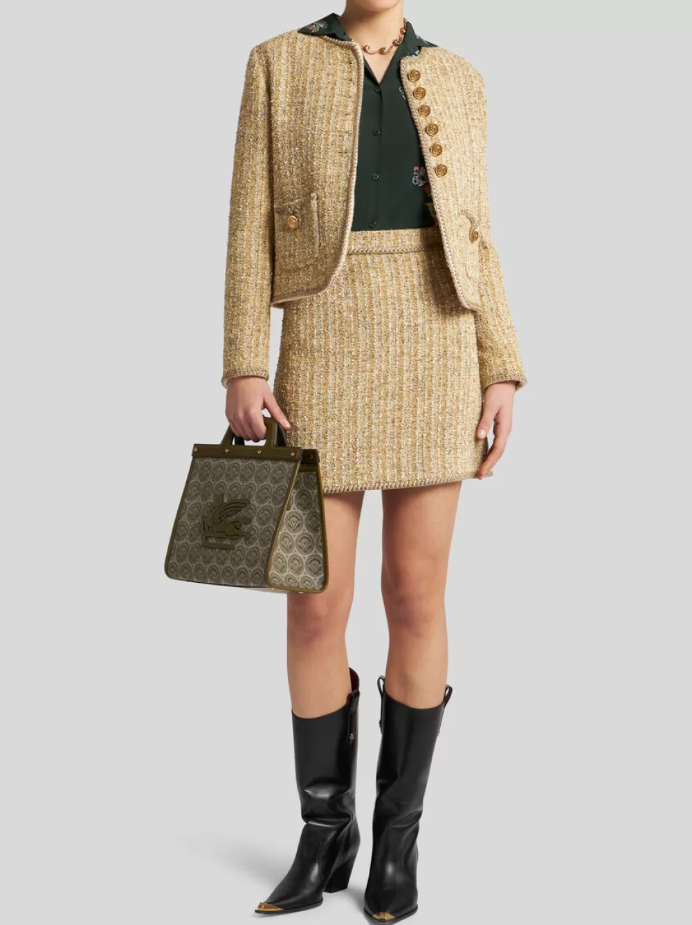 Donna ETRO Gonne>GONNA MINI IN BOUCLÉ