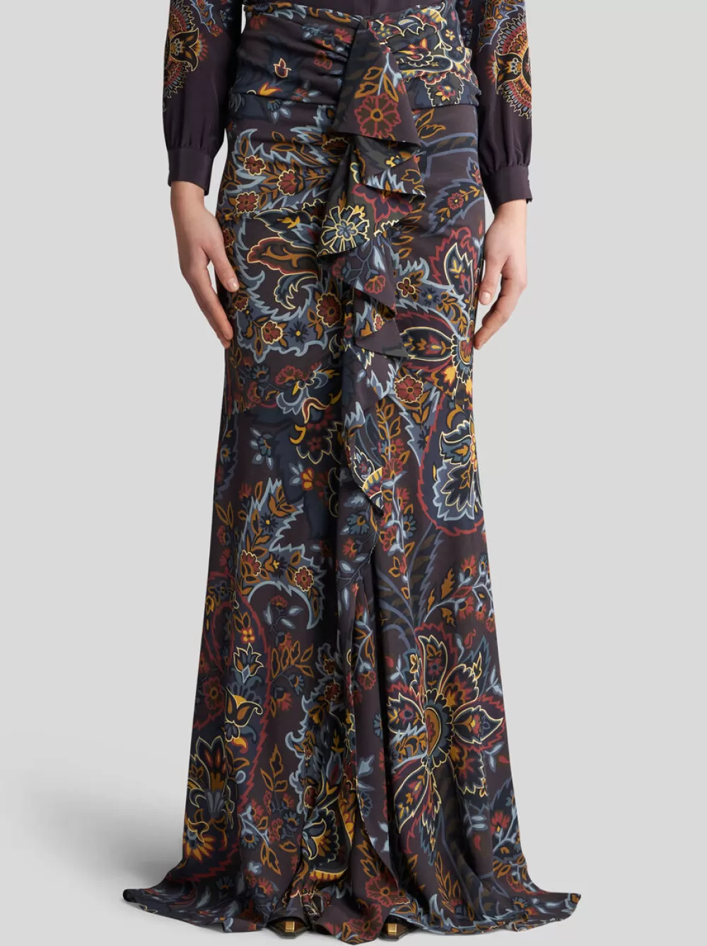 Donna ETRO Gonne>GONNA PAISLEY IN SABLÈ STRETCH