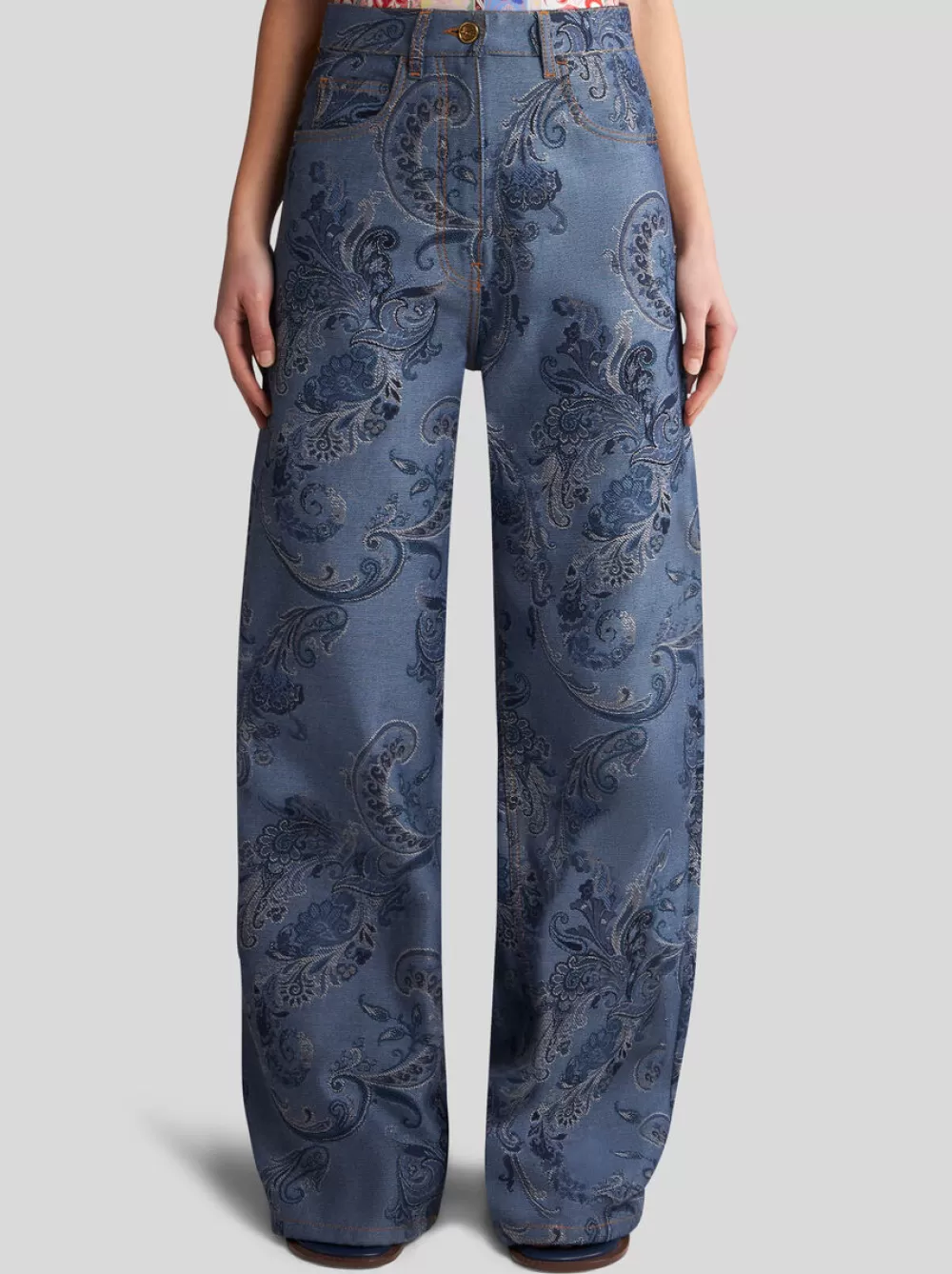 Donna ETRO Denim>JEANS BAGGY JACQUARD