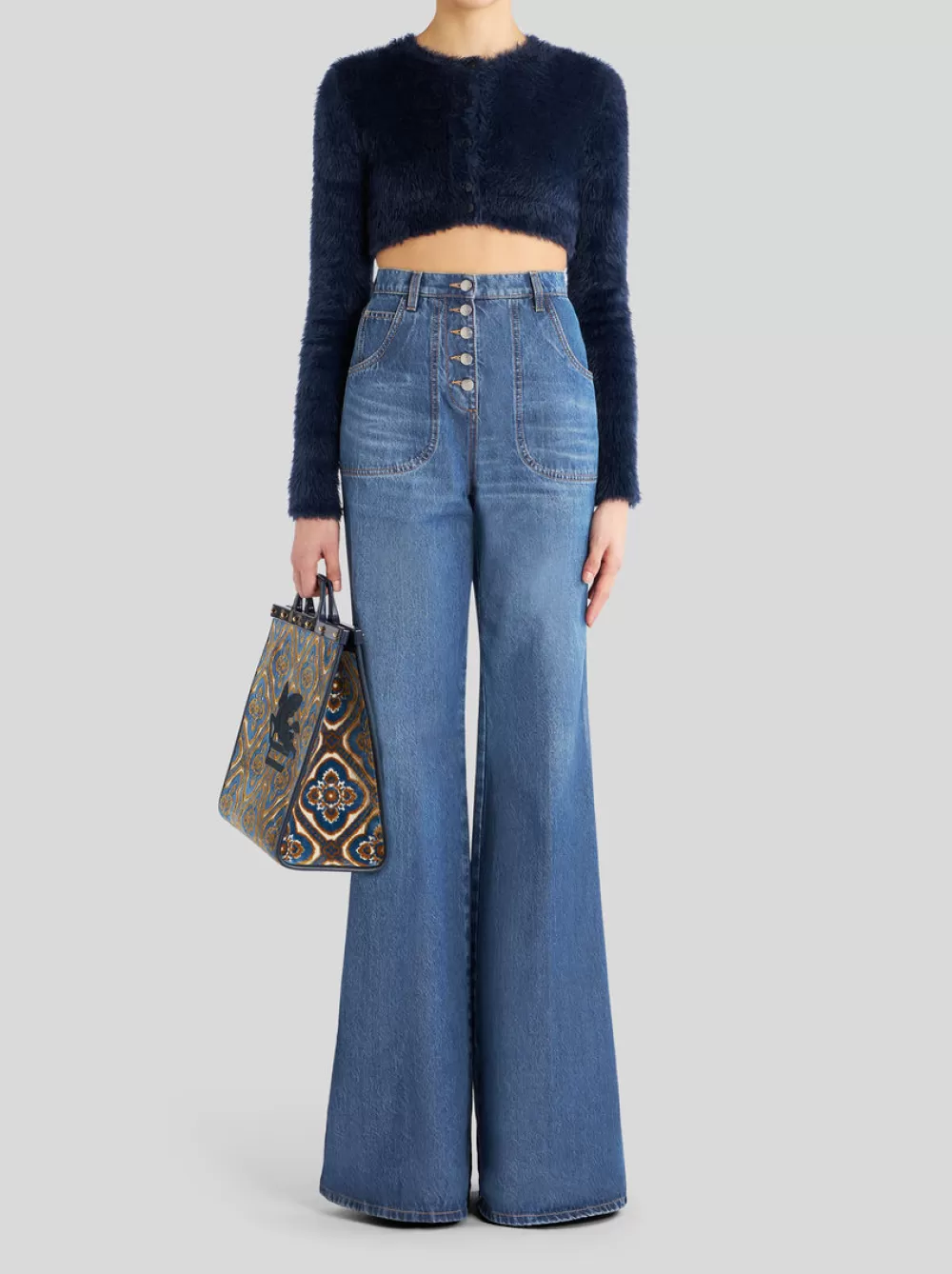 Donna ETRO Denim>JEANS FLARED CON RICAMI