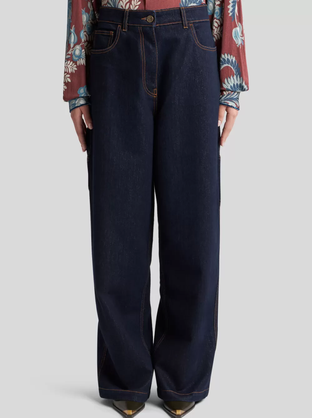 Donna ETRO Denim>JEANS IN DENIM LUREX