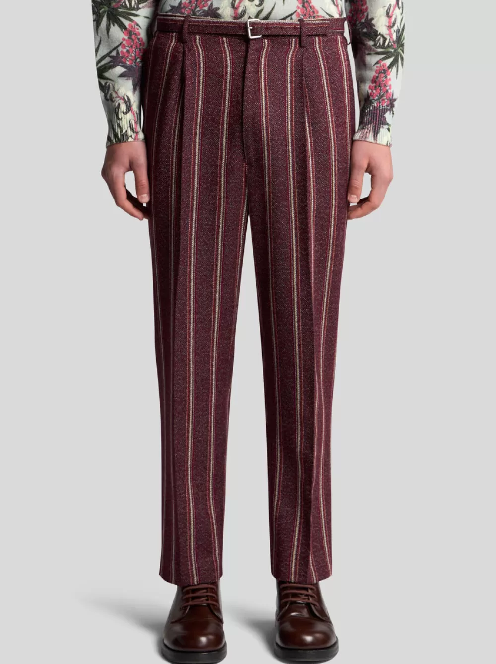 Uomo ETRO Pantaloni>PANTALONI A RIGHE CON CINTURA