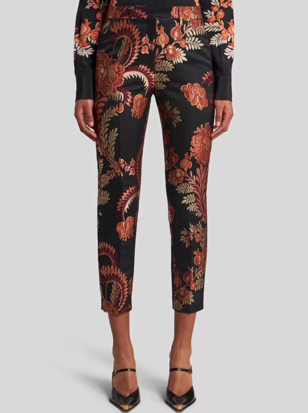 Donna ETRO Pantaloni>PANTALONI A SIGARETTA IN JACQUARD