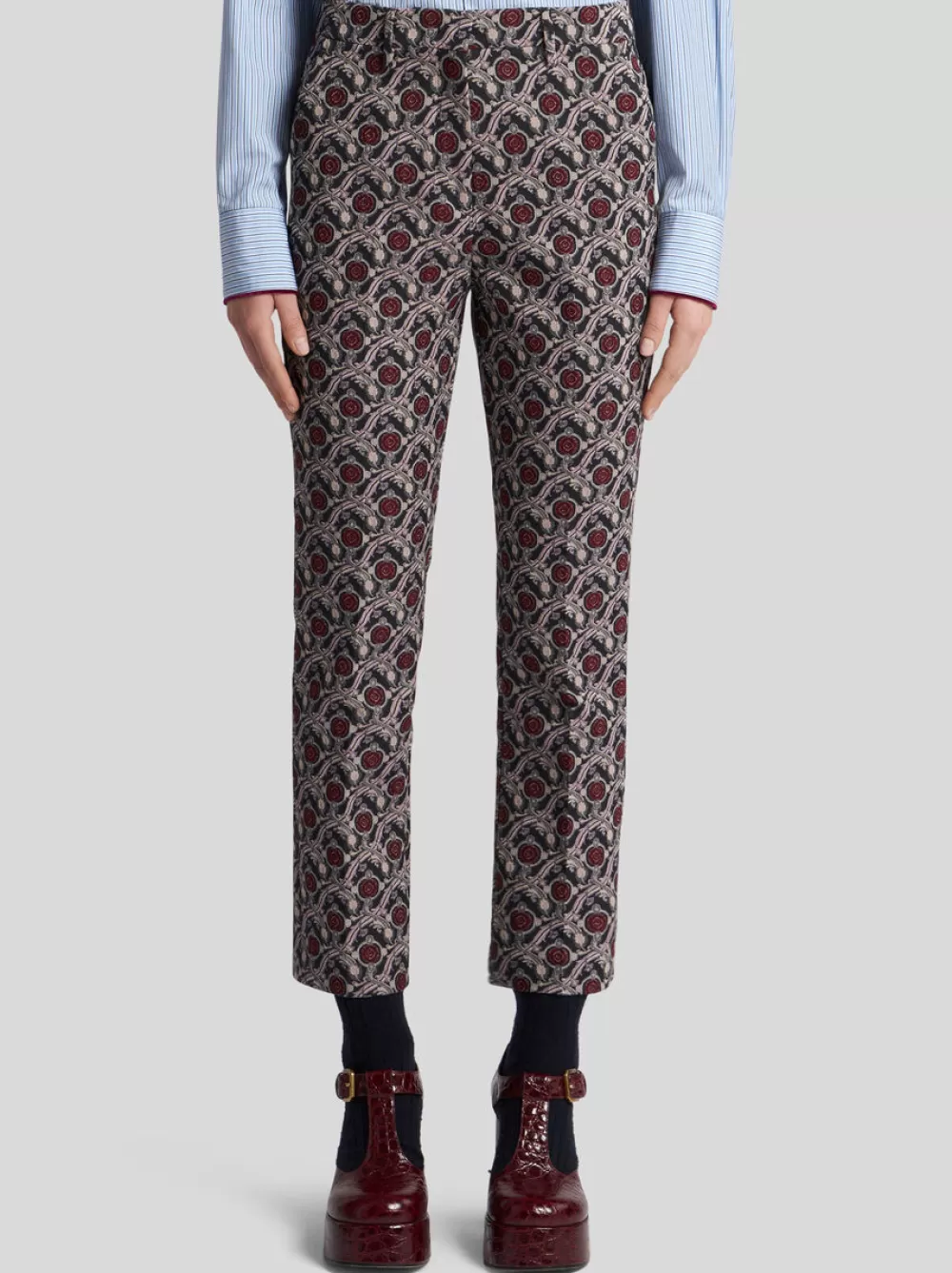 Donna ETRO Pantaloni>PANTALONI A SIGARETTA IN JACQUARD