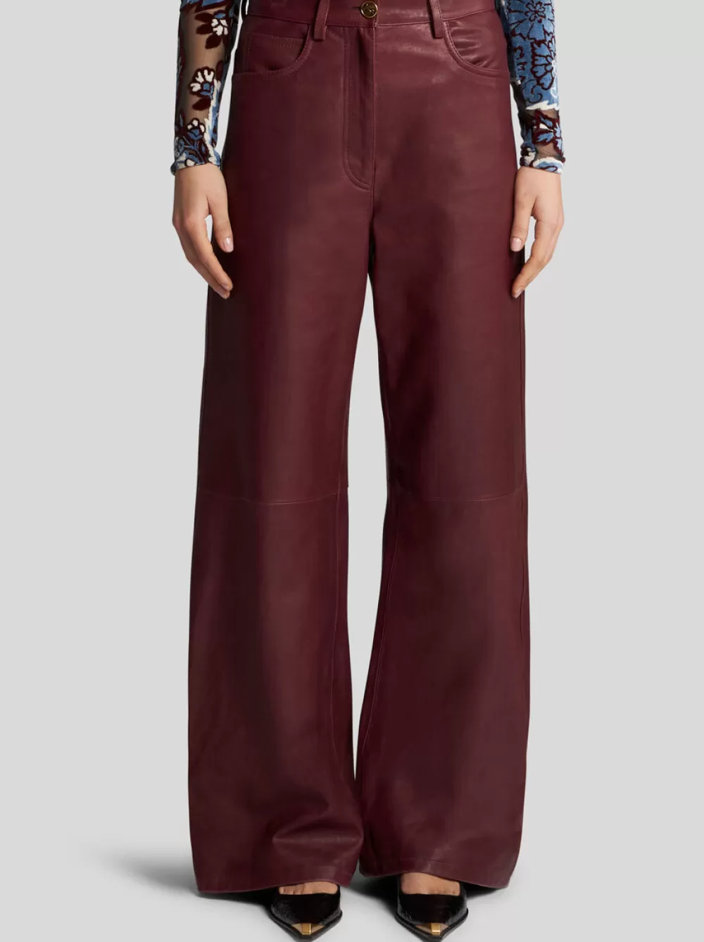 Donna ETRO Pantaloni>PANTALONI BAGGY IN NAPPA