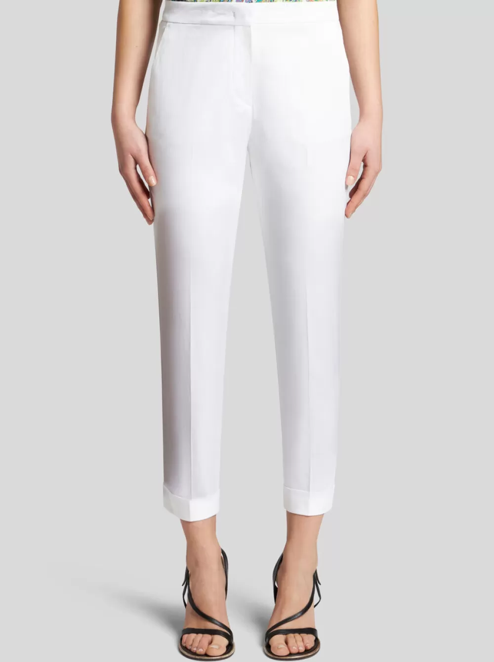 Donna ETRO Pantaloni>PANTALONI CROPPED IN COTONE STRETCH