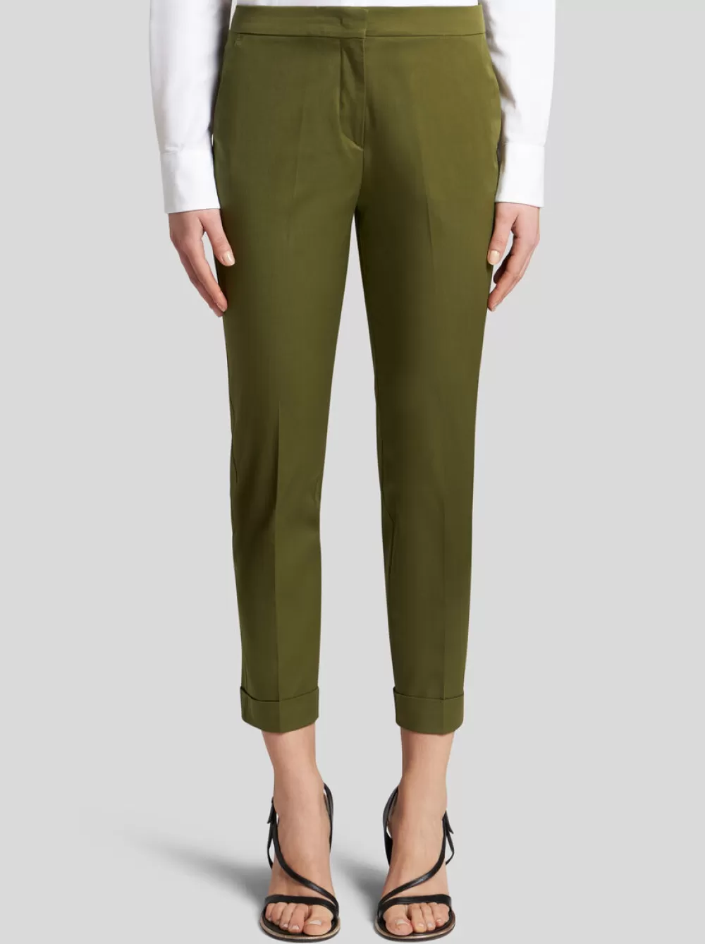 Donna ETRO Pantaloni>PANTALONI CROPPED IN COTONE STRETCH