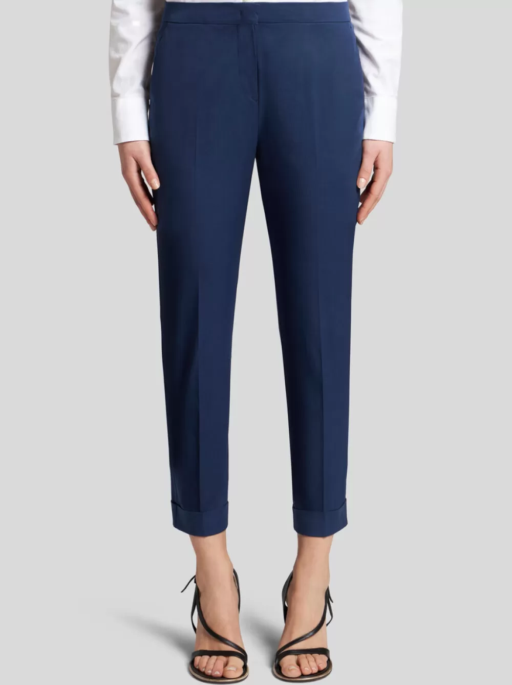 Donna ETRO Pantaloni>PANTALONI CROPPED IN COTONE STRETCH