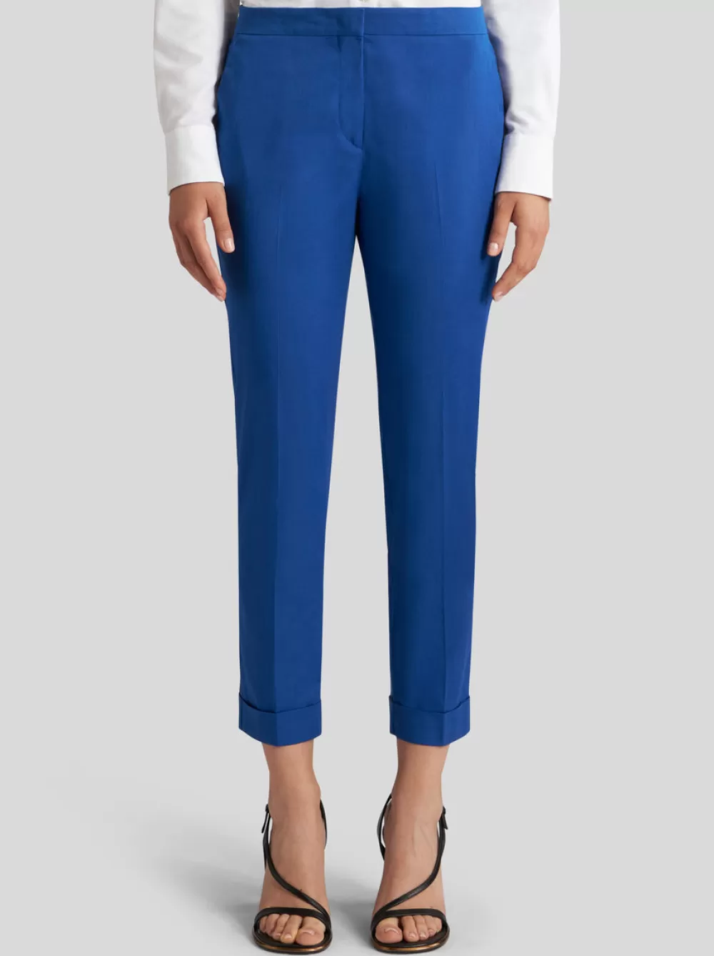 Donna ETRO Pantaloni>PANTALONI CROPPED IN COTONE STRETCH