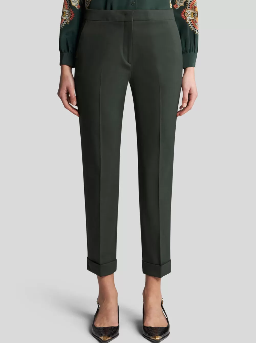 Donna ETRO Pantaloni>PANTALONI CROPPED IN LANA STRETCH