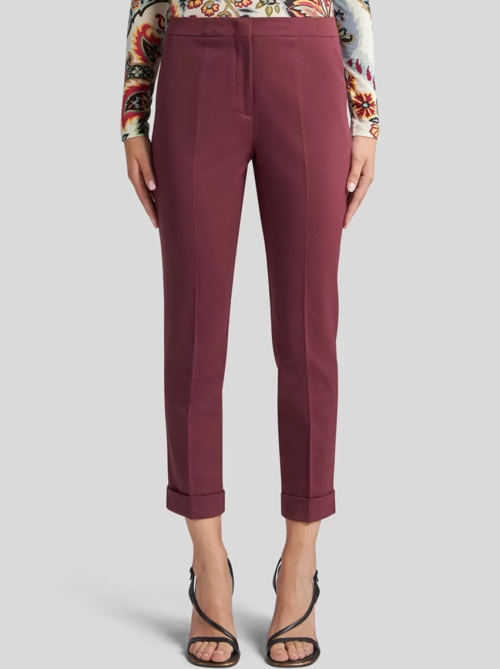 Donna ETRO Pantaloni>PANTALONI CROPPED IN LANA STRETCH